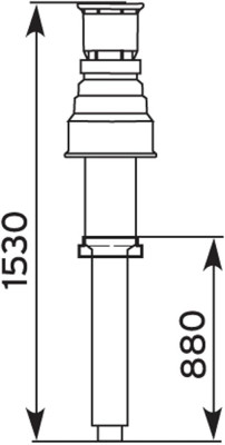 Poza  Kit evacuare gaze Vaillant 80/125 vertical - dimensiuni